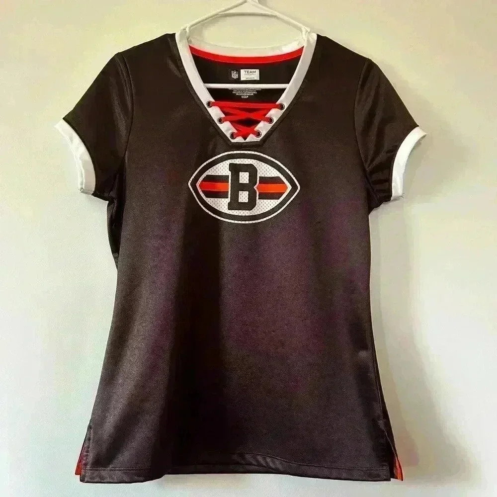 Vintage cleveland browns lace up brown shirt